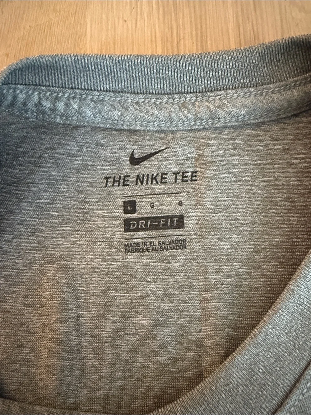 Nike Grey Heather Short Sleeve Tee with Black Swoosh Logo